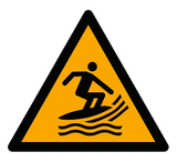 Warnzeichen Aufkleber - W046 - Warnung vor Surfsportgebiet