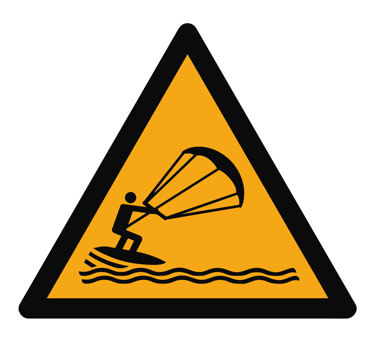 Warnzeichen Aufkleber - W062 - Warnung vor Kitesurfern