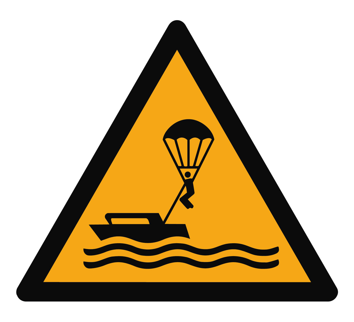 Warnzeichen Aufkleber - W063 - Warnung vor Parasailing